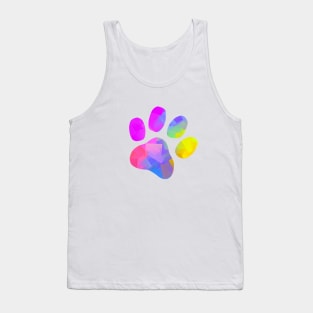 ABSTRACT Color Dog Paw Print Tank Top